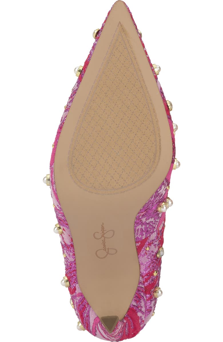 Jessica Simpson Welica Embellished Jacquard Pump, Alternate, color, Pink/ Red
