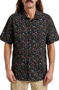 Quiksilver Ditsy Mini Classic Floral Short Sleeve Cotton Button-Up Shirt