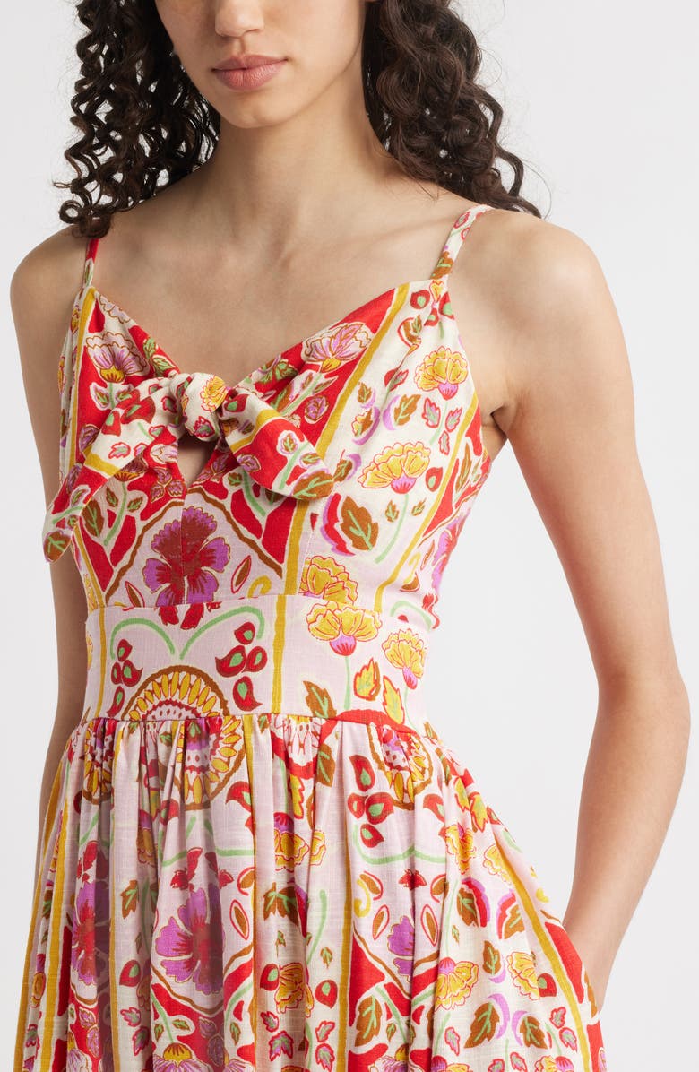 Halogen<sup>®</sup> Floral Tie Front Maxi Sundress, Alternate, color, Purple Orchid