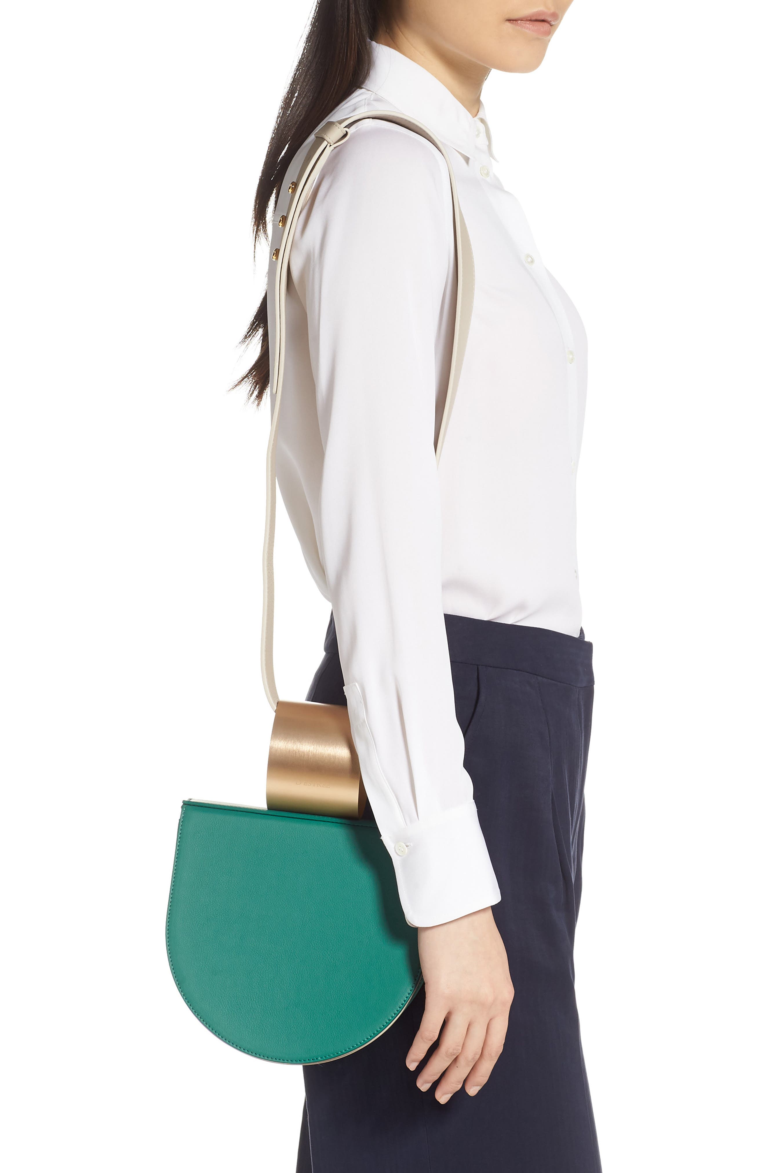 DESTREE D ESTREE D'Estrëe Mini Lucio Cuff Handle Leather Bag, Alternate, color, 