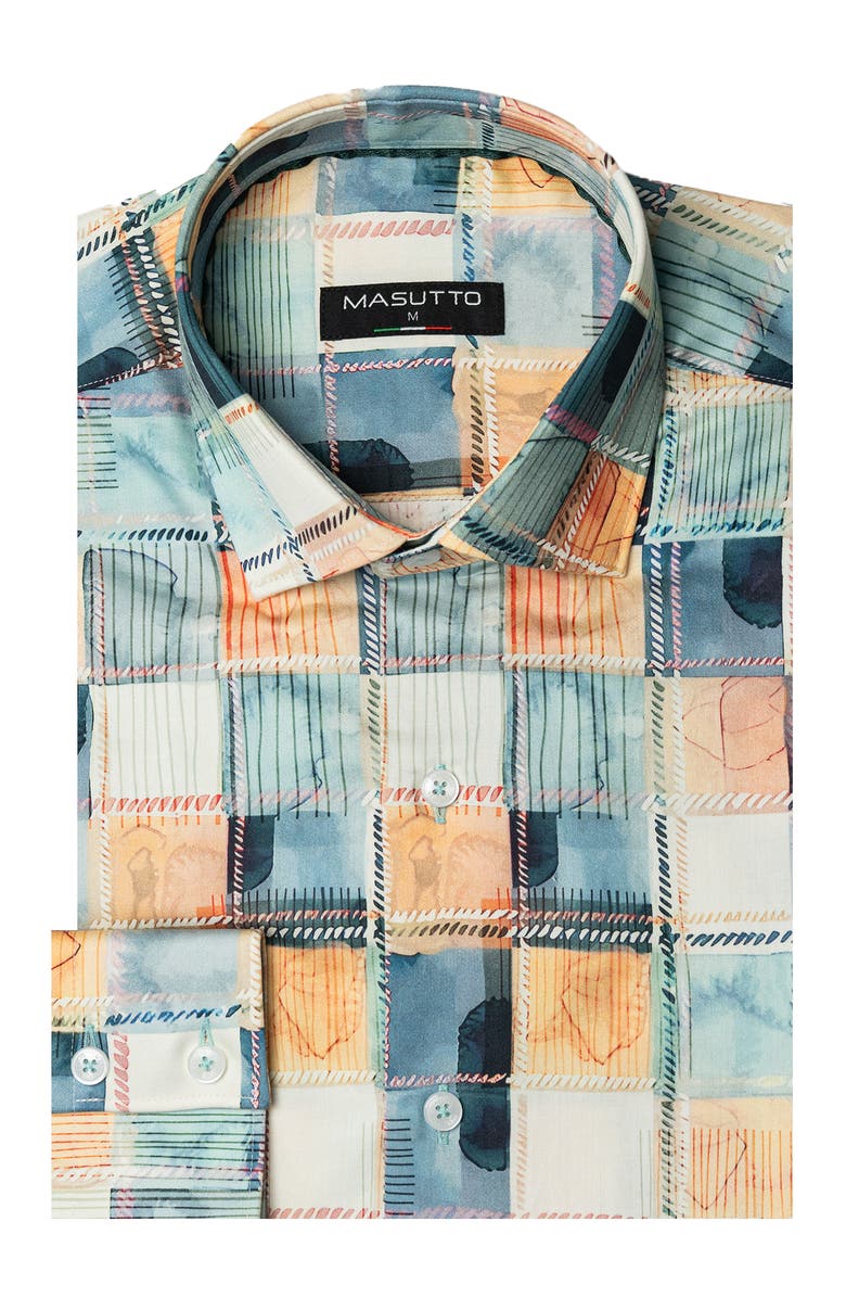 MASUTTO Giannis Print Button-Up Long Sleeve Shirt, Main, color, Multicolor