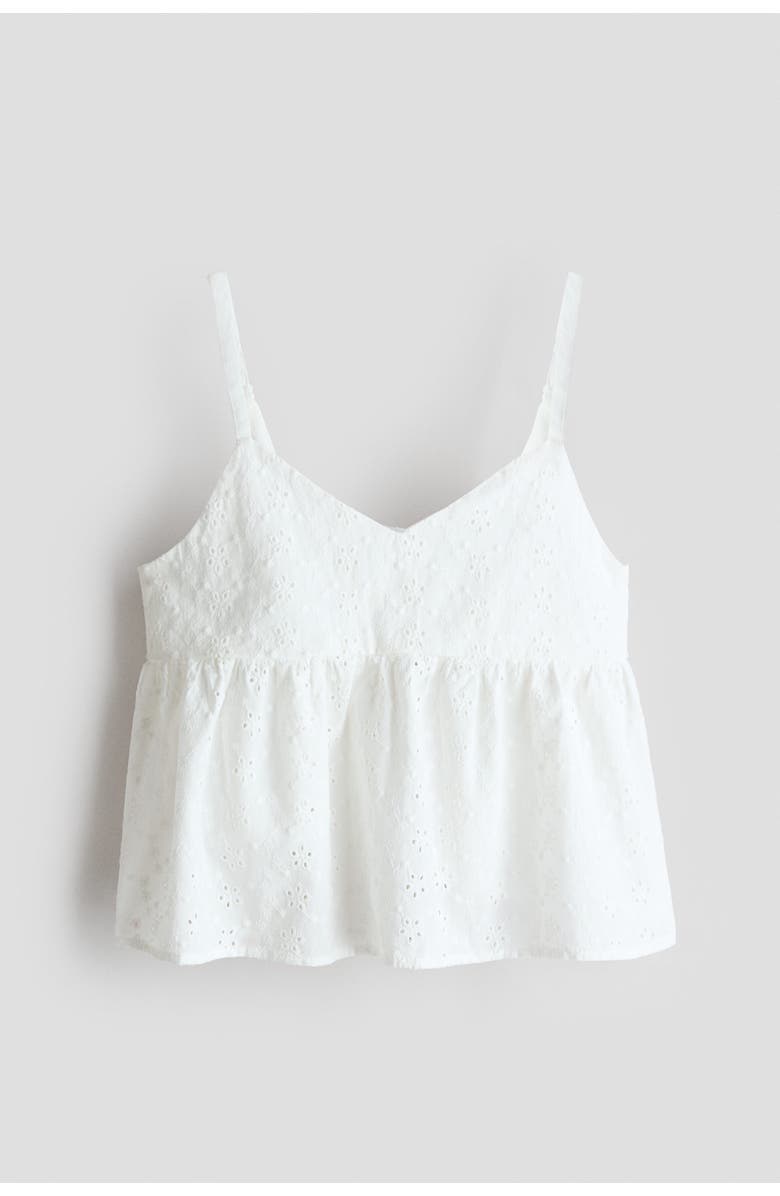 H&M Peplum strappy top, Alternate, color, White