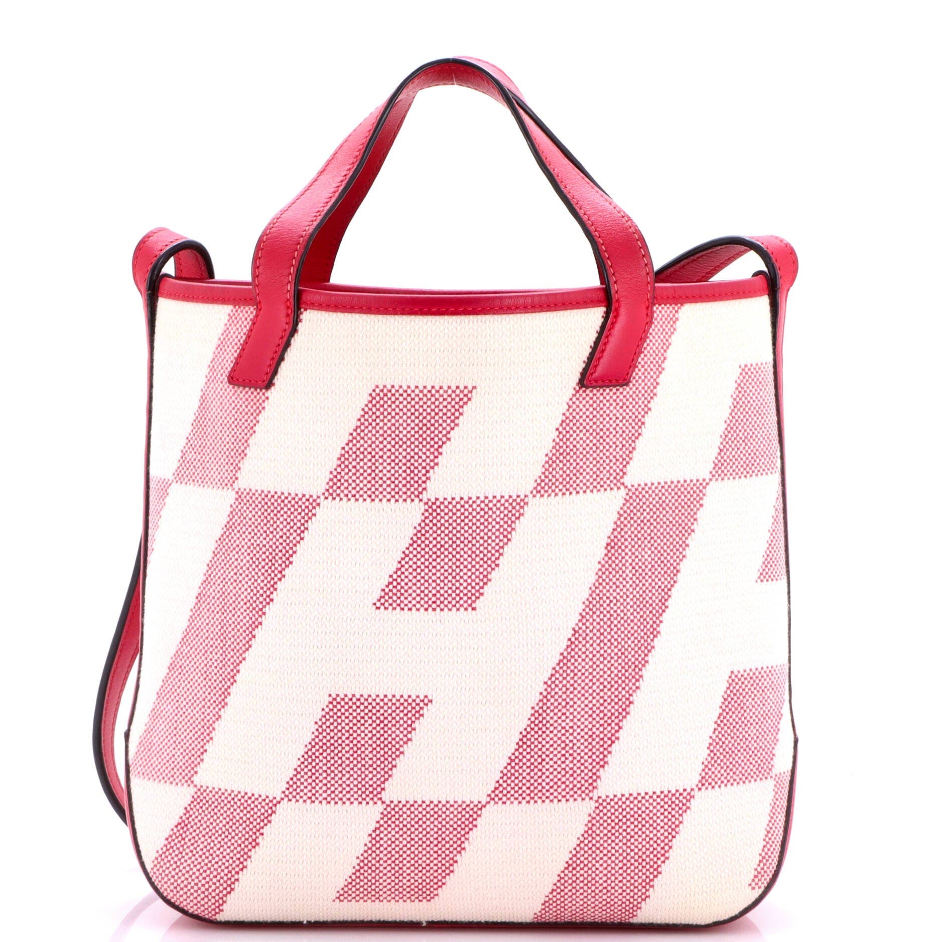 Cabas H en Biais Tote Canvas with Leather 27, Main, color, Pink