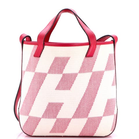Cabas H en Biais Tote Canvas with Leather 27