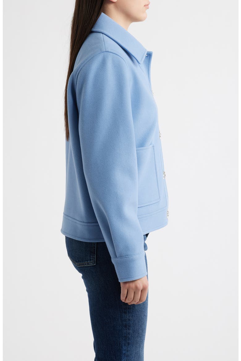 Jewel Button Flannel Jacket, Alternate, color, MINERAL