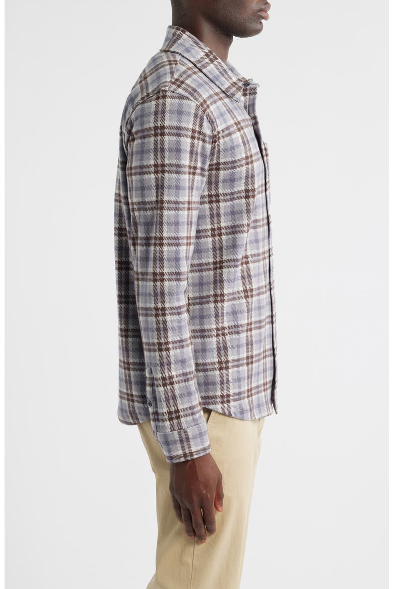 Plaid Knit Shirt Jacket, Alternate, color, HEATHER FOG COMBO