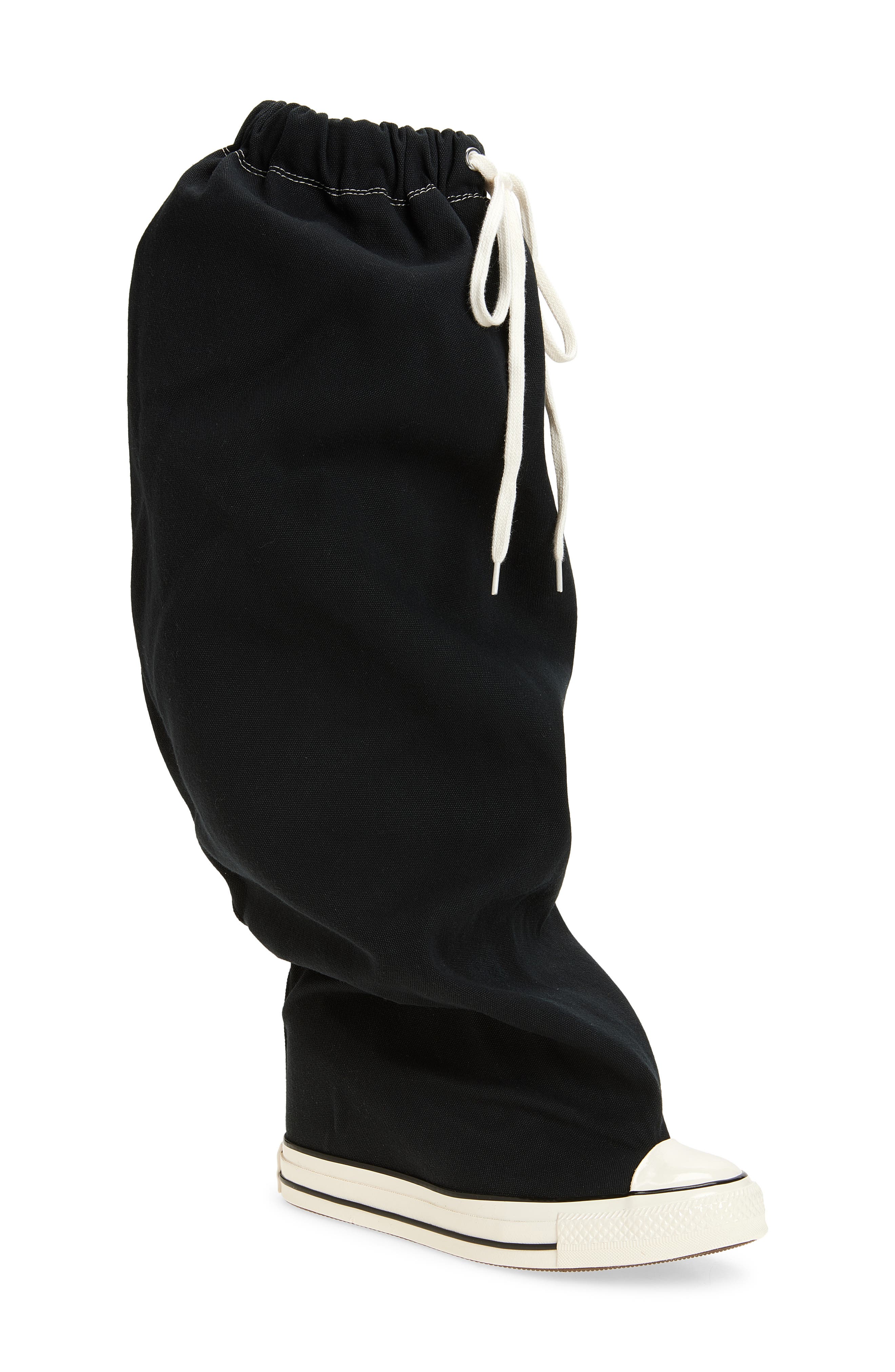 Vaquera x Converse Gender Inclusive Slouch Canvas Knee High Boot, Main, color, Black 1