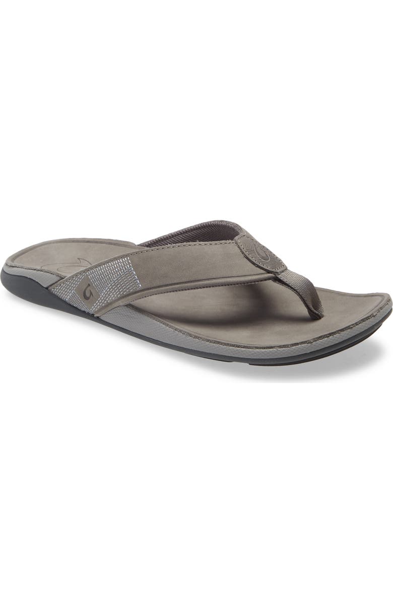 OluKai Tuahine Waterproof Flip Flop, Main, color, Stone / Stone