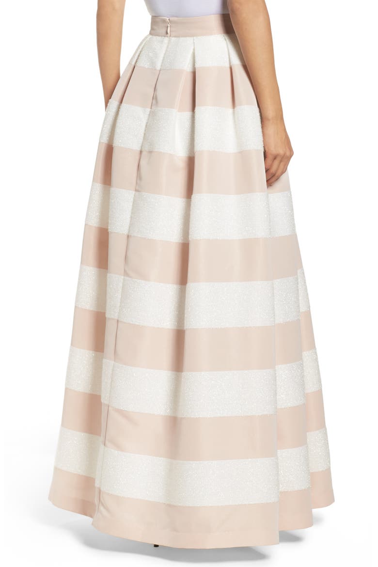 Stripe Ball Skirt, Alternate, color, IVORY/ BLUSH