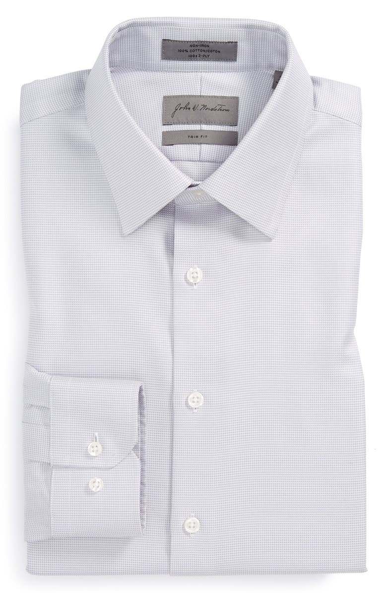 John W. Nordstrom<sup>®</sup> Trim Fit Non-Iron Houndstooth Dress Shirt, Main, color, 