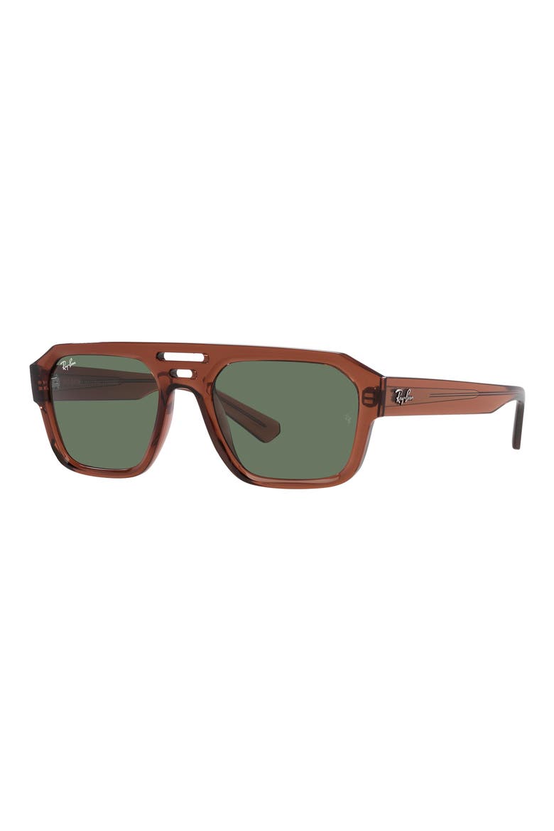 Corrigan Irregular 54mm Rectangular Sunglasses, Alternate, color, TRANSPARENT BROWN