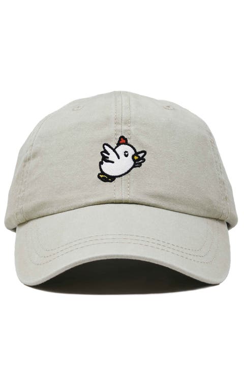 Chicken Embroidered Cotton Cap
