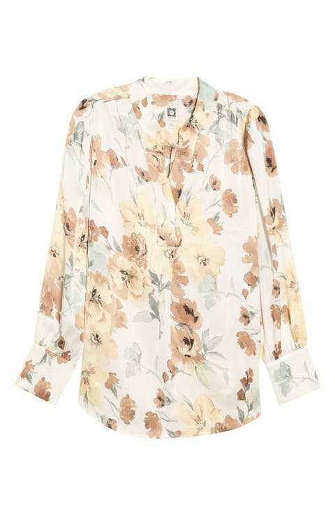 Floral Satin Top (Plus)