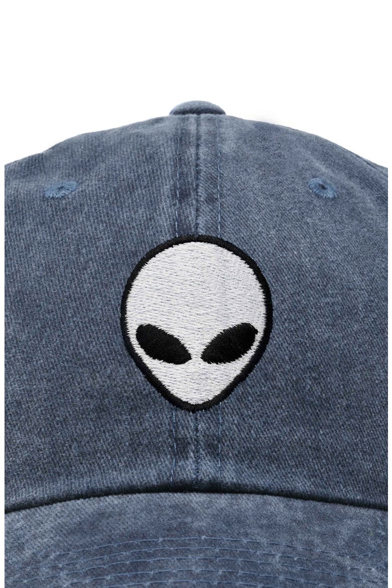 Alien Embroidered Classic Dad Cap, Alternate, color, Washed Navy Blue