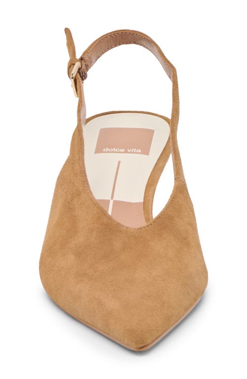 Dolce Vita Alenna Slingback Pointed Toe Kitten Heel Pump In Brown