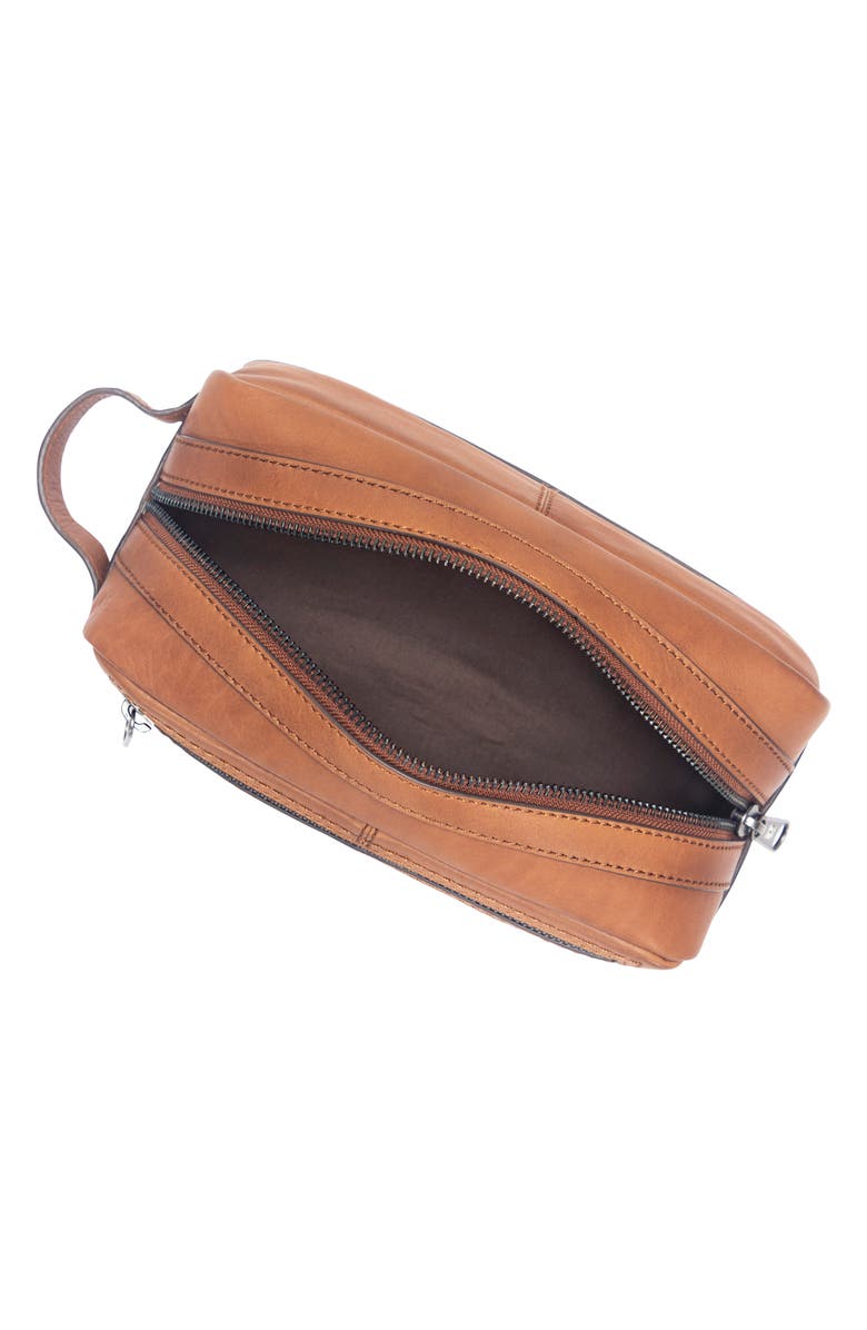 Frye Nash Leather Dopp Kit, Alternate, color, Cognac