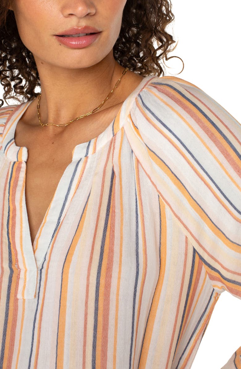 Liverpool Los Angeles Fray Hem Cotton Top, Alternate, color, 