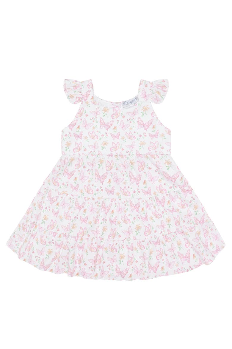 Butterflies Print Ruffle Dress - Baby, Alternate, color, Pink