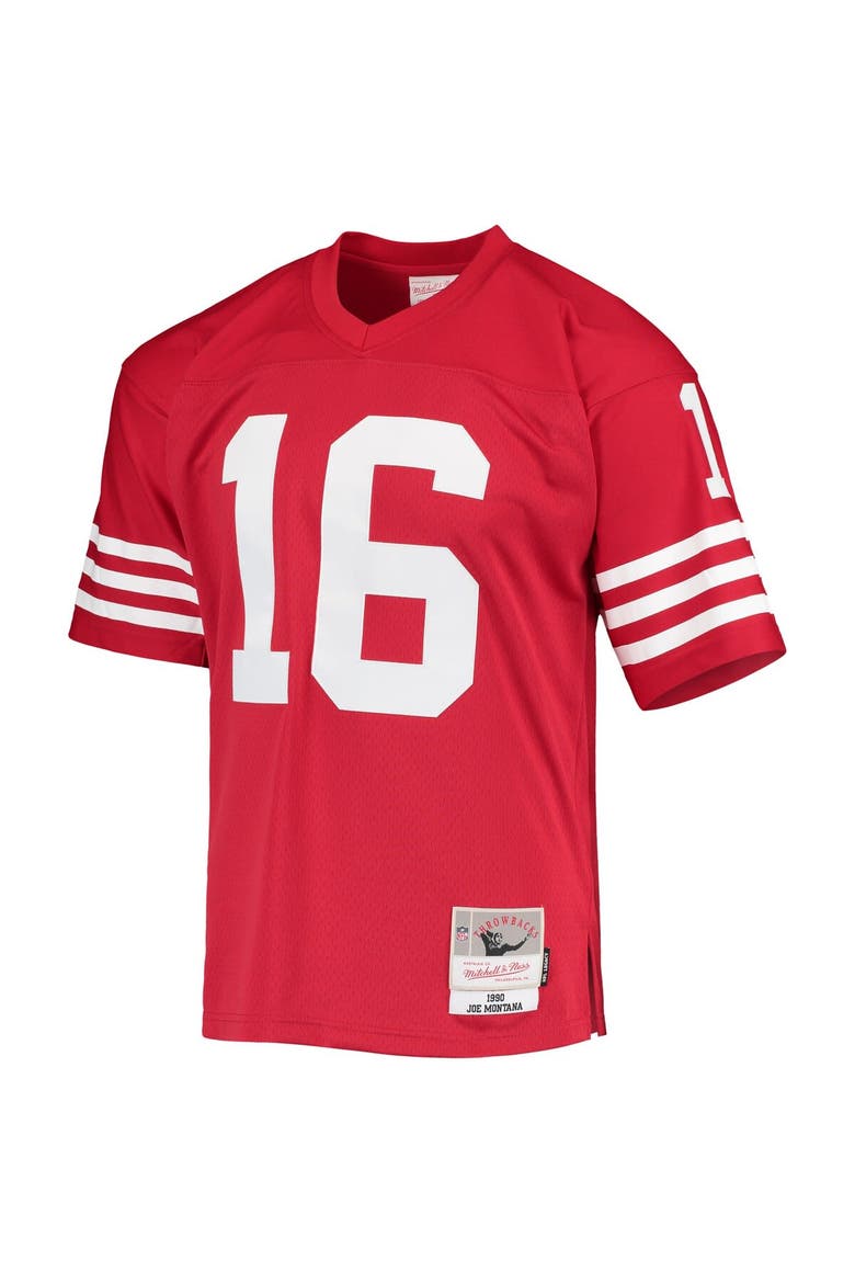 Men's Mitchell & Ness Joe Montana Scarlet San Francisco 49ers Legacy Replica Jersey, Alternate, color, Scarlet