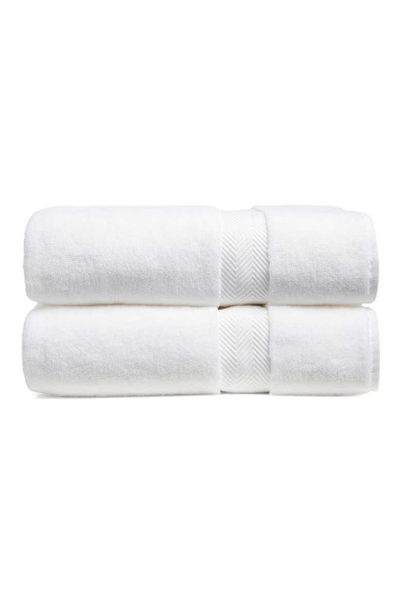 Set of Two Organic Hydrocotton Bath Towels, Main, color, WHITE