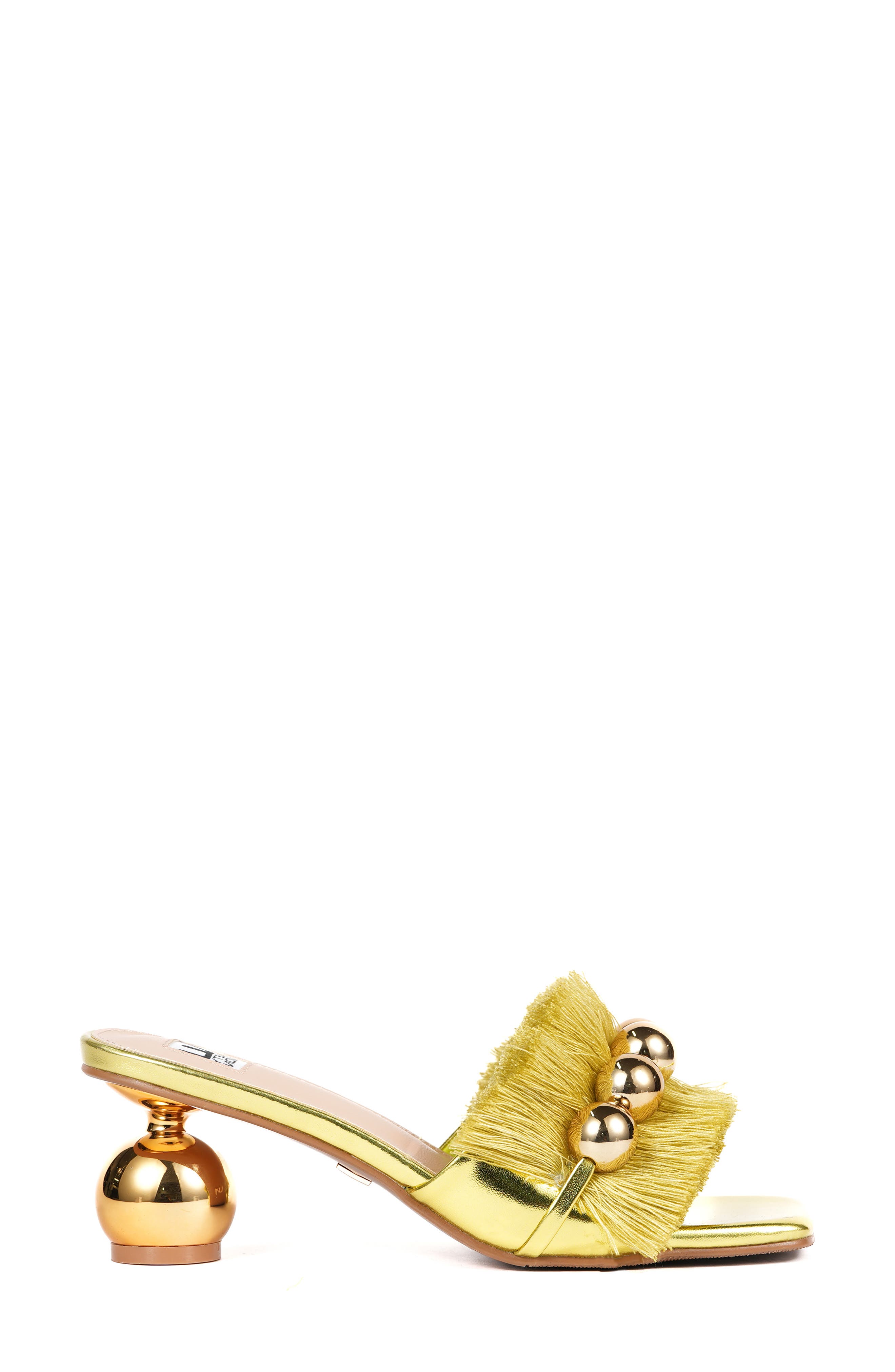 Miami Fringed Orb Heel Slide Sandal, Alternate, color, GREEN