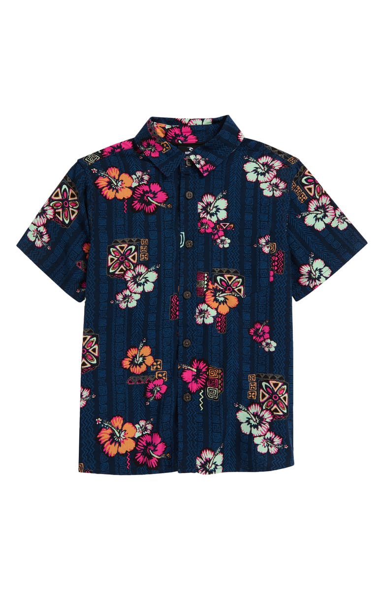 Rip Curl Kids' Hoffman Short Sleeve Button-Up Shirt, Main, color,