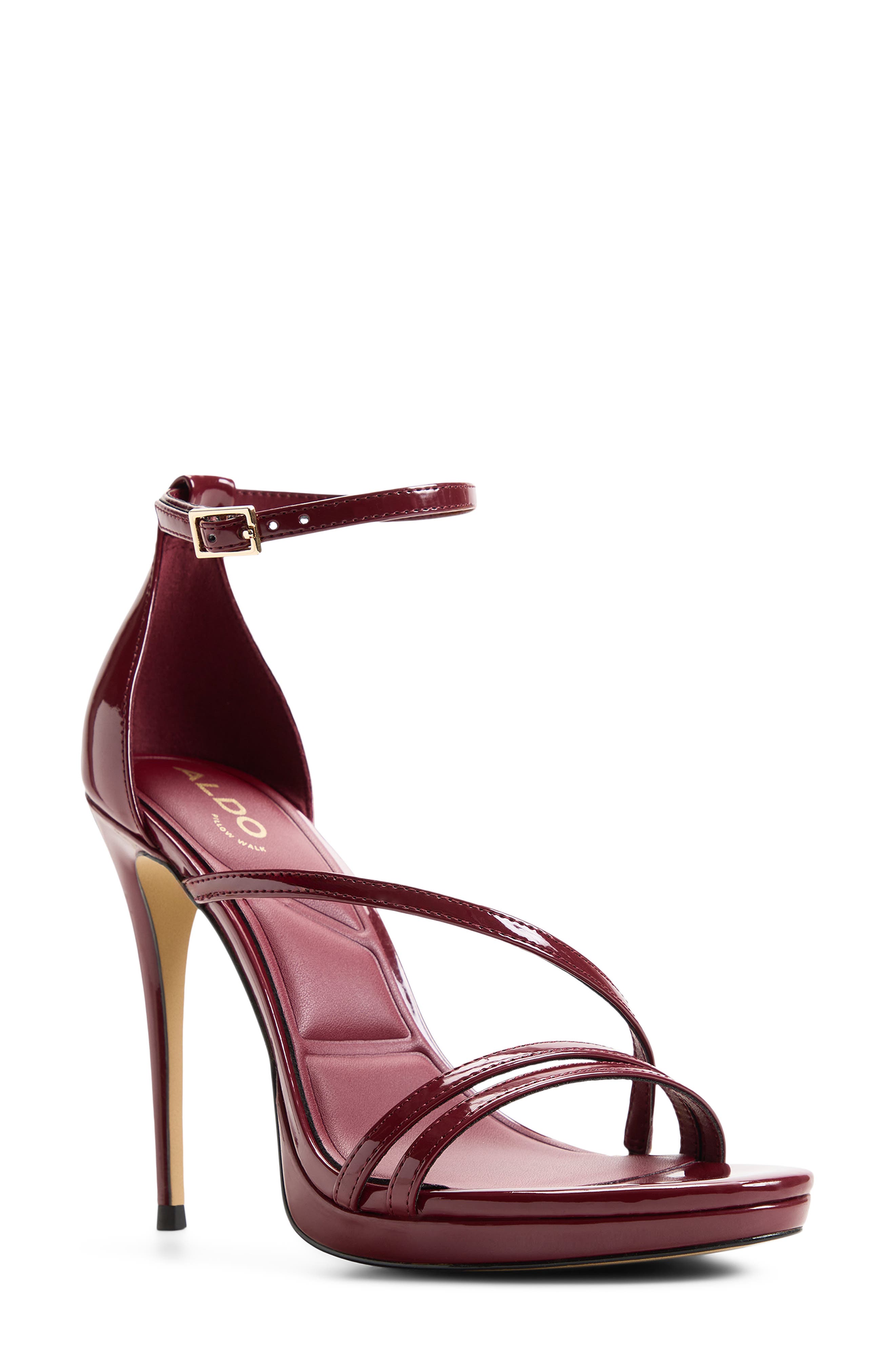 Odella Ankle Strap Platform Sandal, Main, color, DARK RED