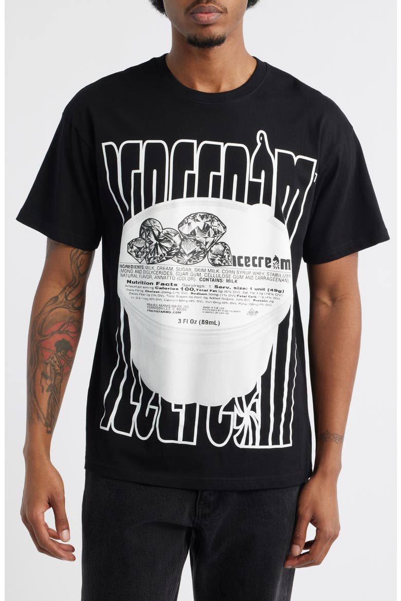 Diamond Cotton Graphic T-Shirt, Main, color, BLACK