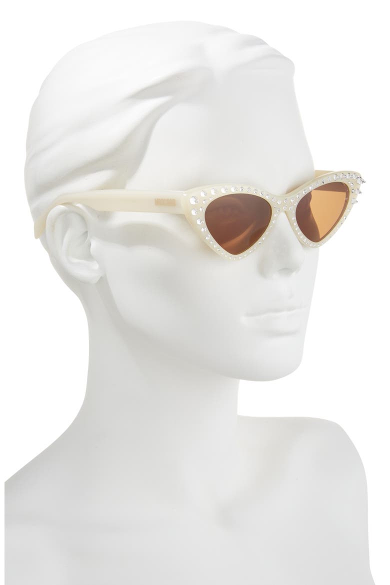 52mm Cat Eye Sunglasses, Alternate, color, IVORY