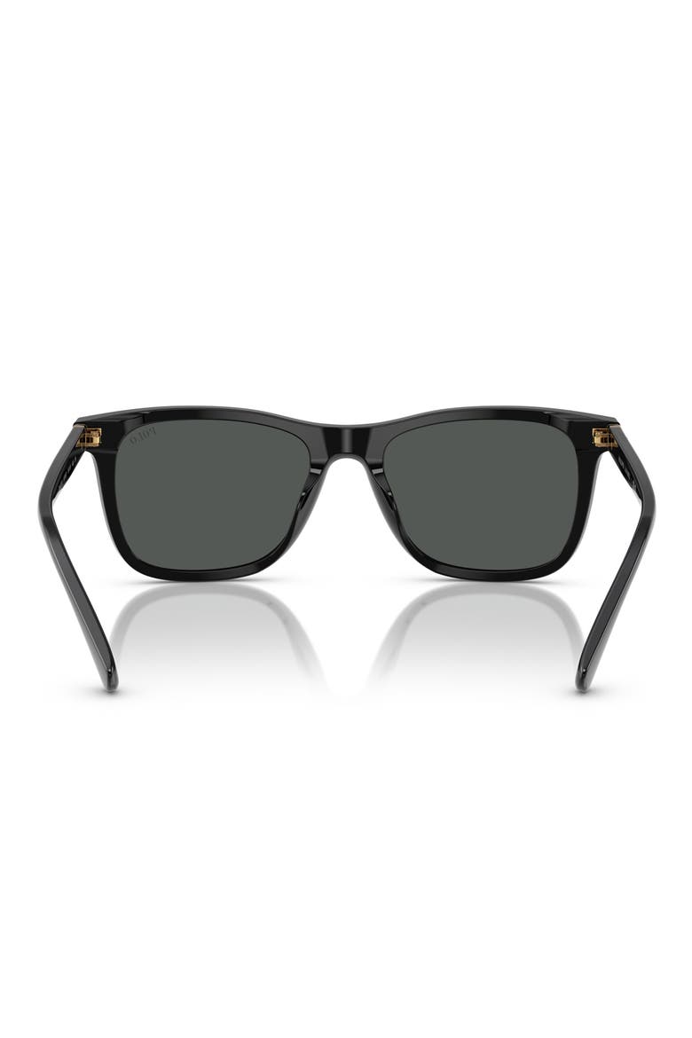 55mm Square Sunglasses, Alternate, color, SHINY BLACK