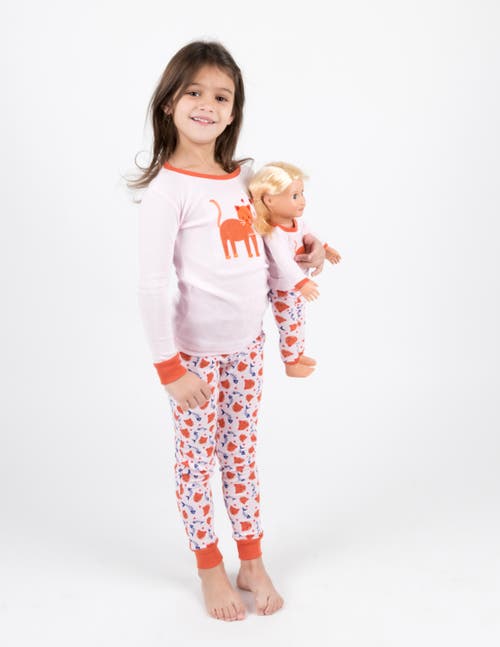 Leveret Girls Matching Doll Printed Cotton Pajamas, Animal & Seasonal Prints In Purple