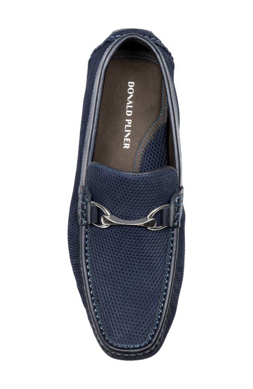 Donald Pliner Textured Horsebit Loafer In Navy