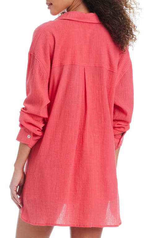 Sanctuary Oversize Beach Button-down Cover-up