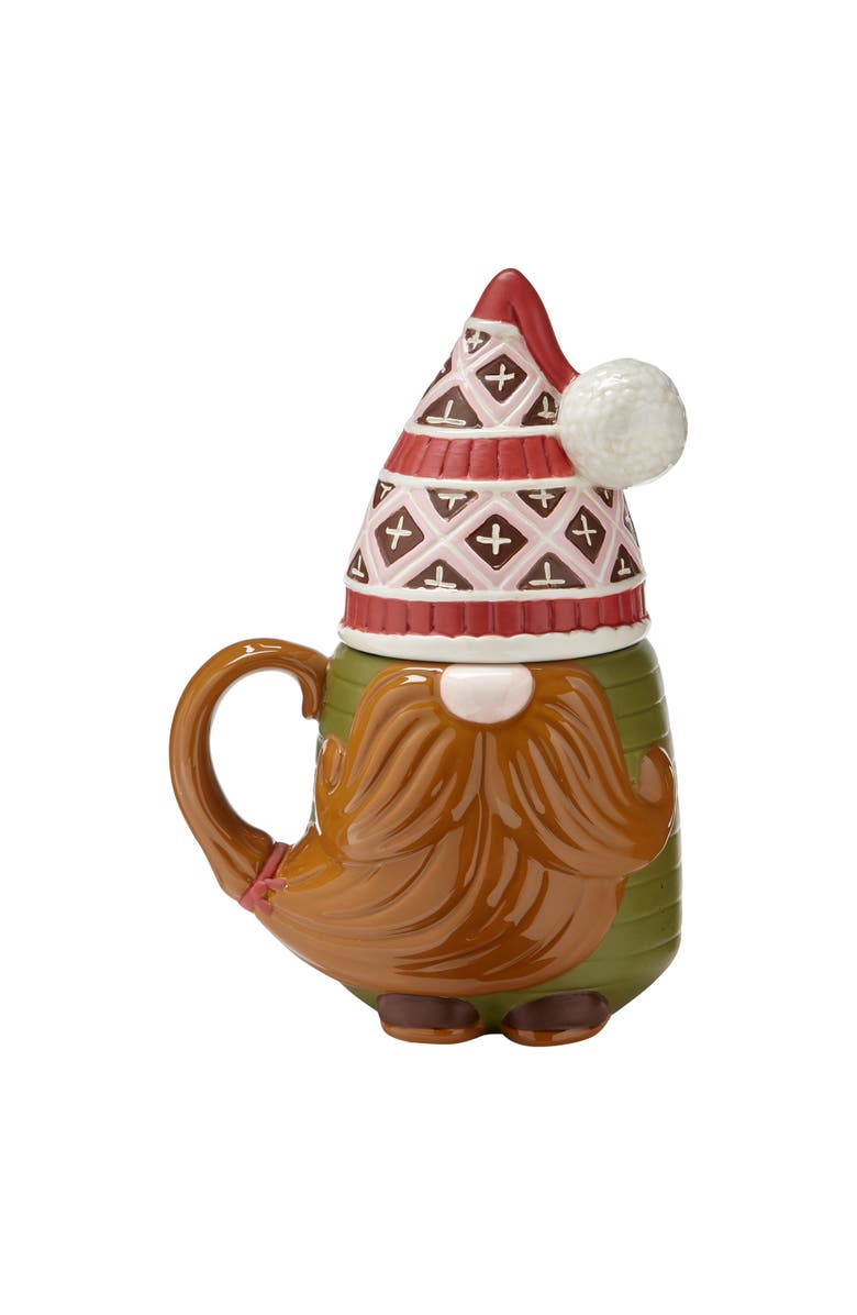 tag Oskar Gnome Lidded Mug Ceramic Drinkware Christmas Design, Main, color, Multicolored