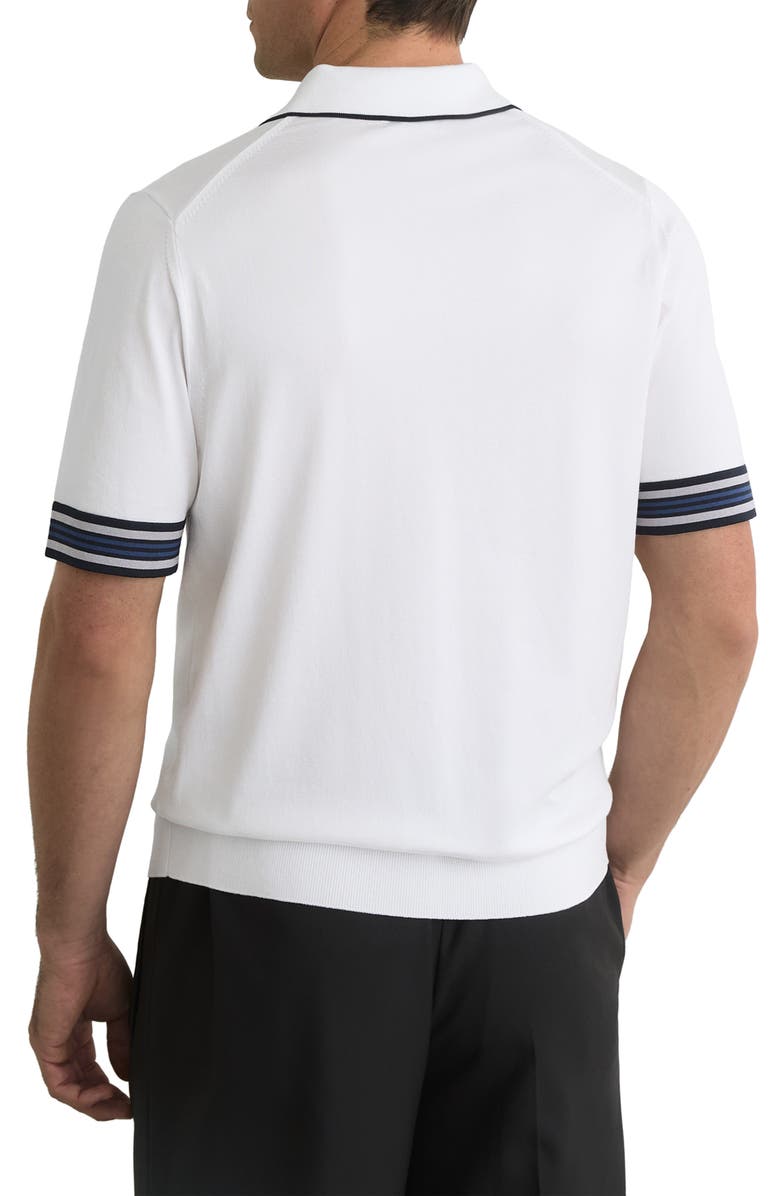 Reiss Poole Tipped Polo, Alternate, color, White
