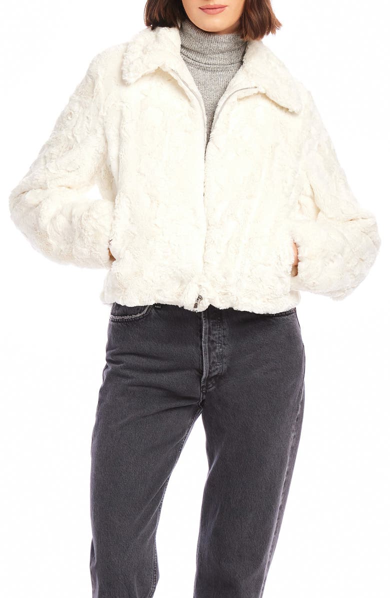 FIFTEEN TWENTY Kylie Faux Fur Crop Jacket, Main, color,
