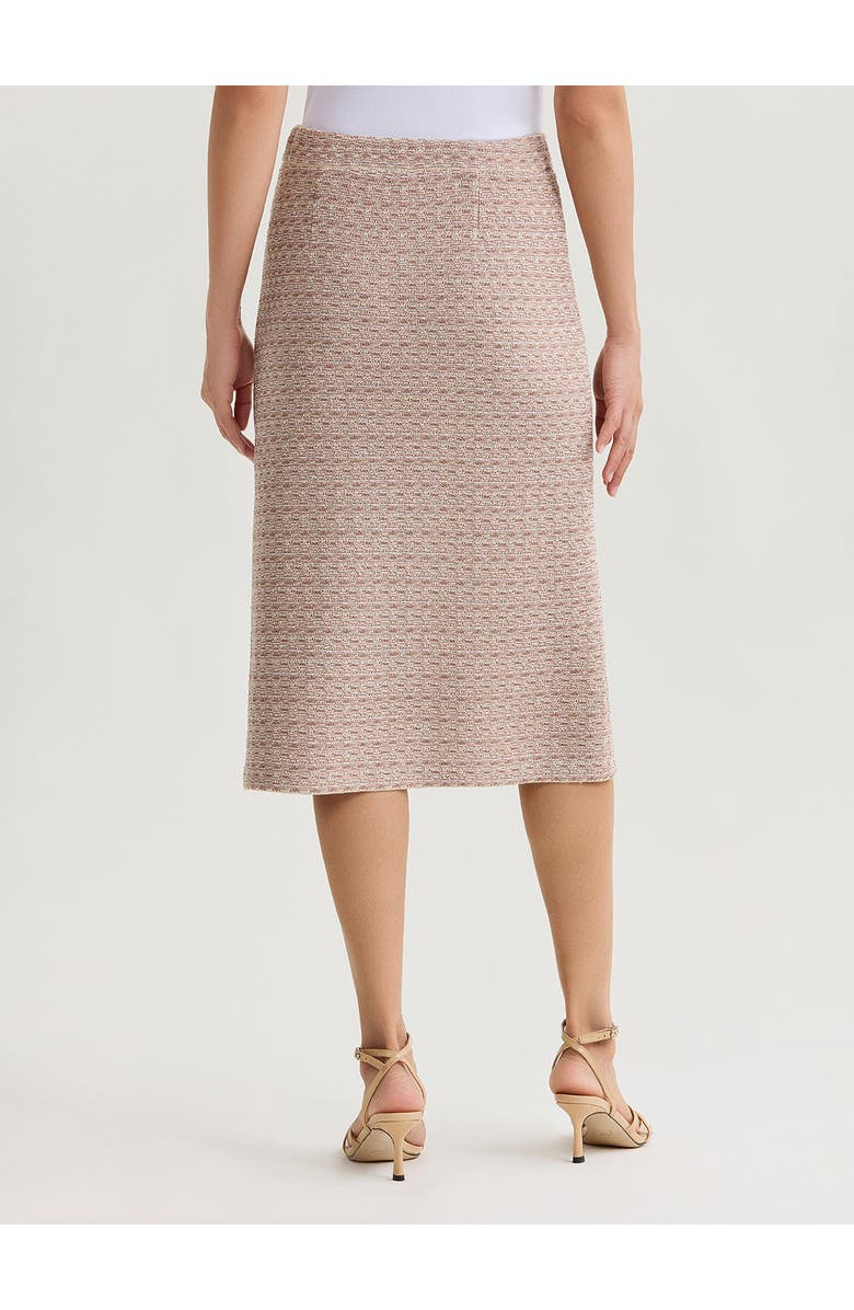 Misook Tonal Tweed Straight Knit Skirt, Alternate, color, Beige