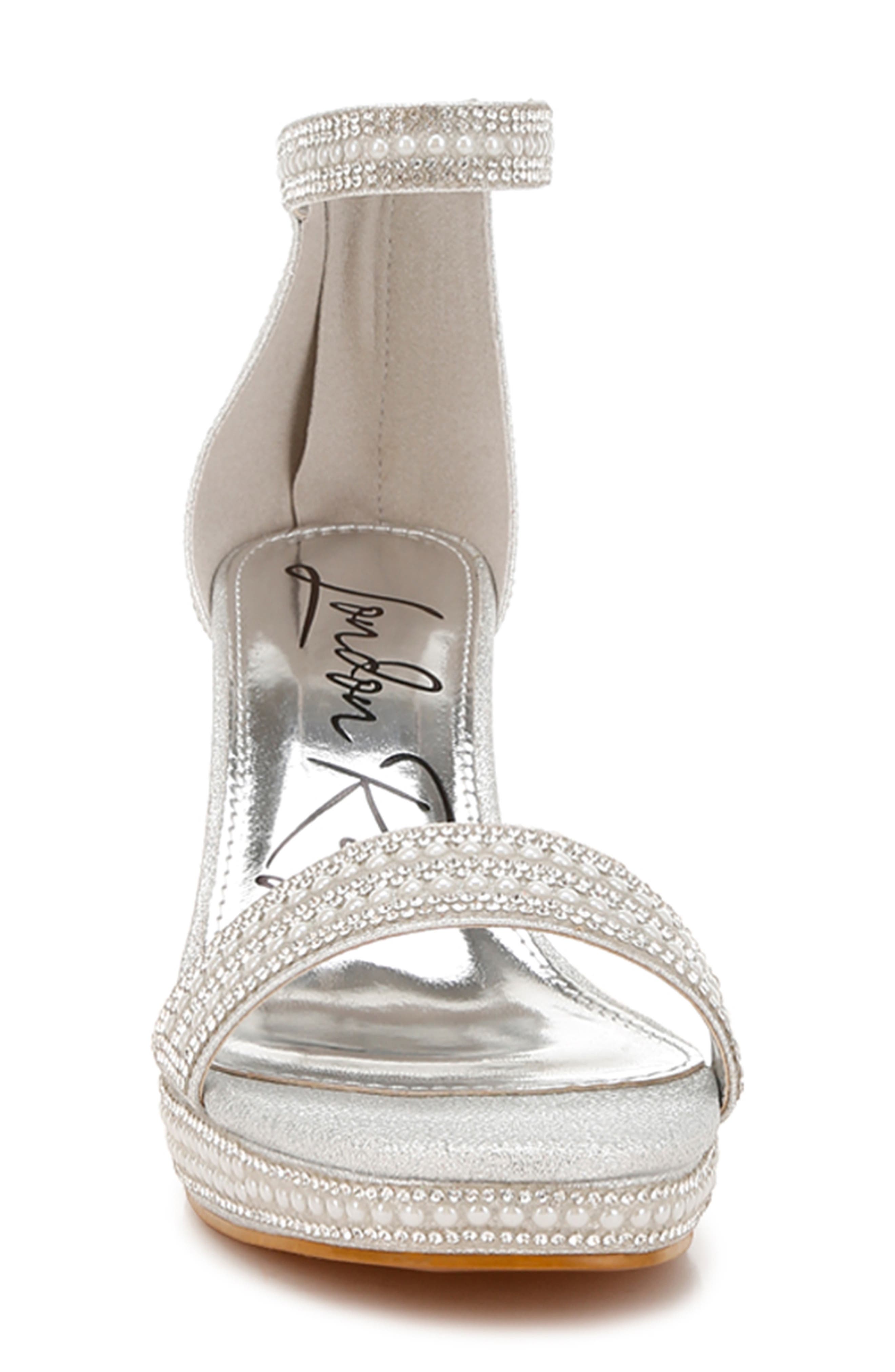 LONDON RAG Mejuri Faux Pearl Embellished Platform Sandal, Alternate, color, 