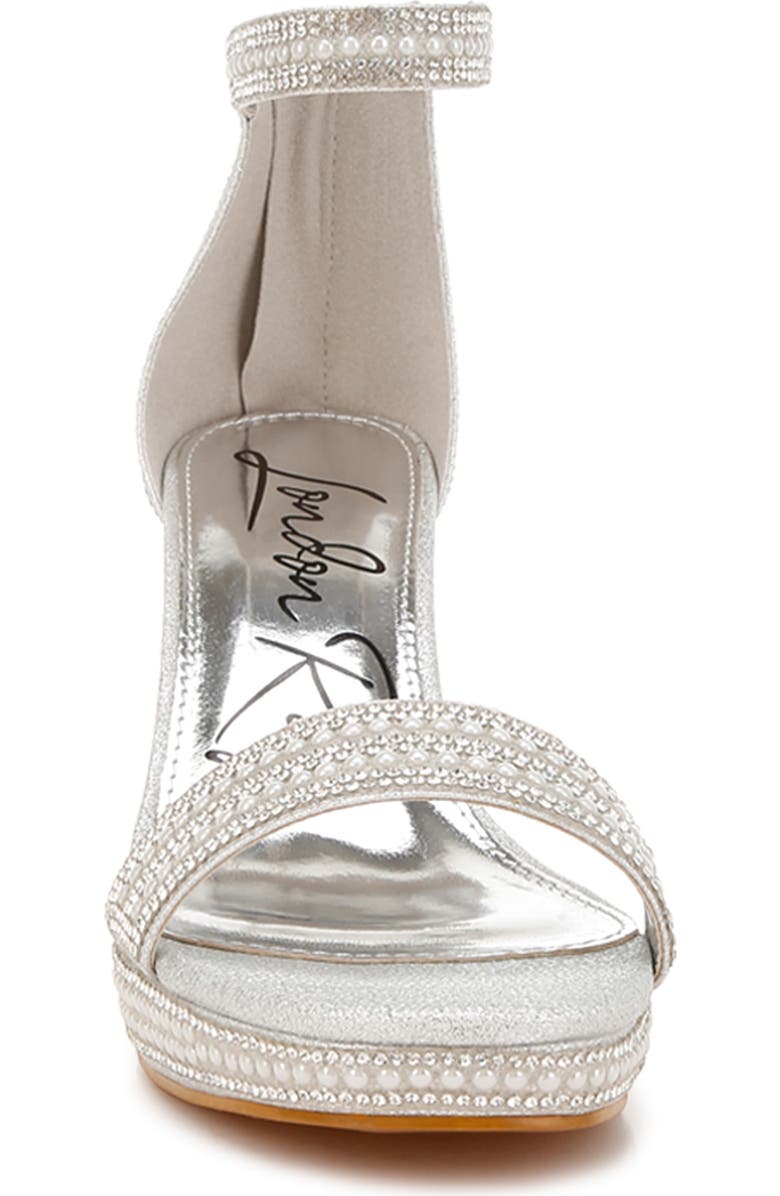 LONDON RAG Mejuri Faux Pearl Embellished Platform Sandal, Alternate, color,