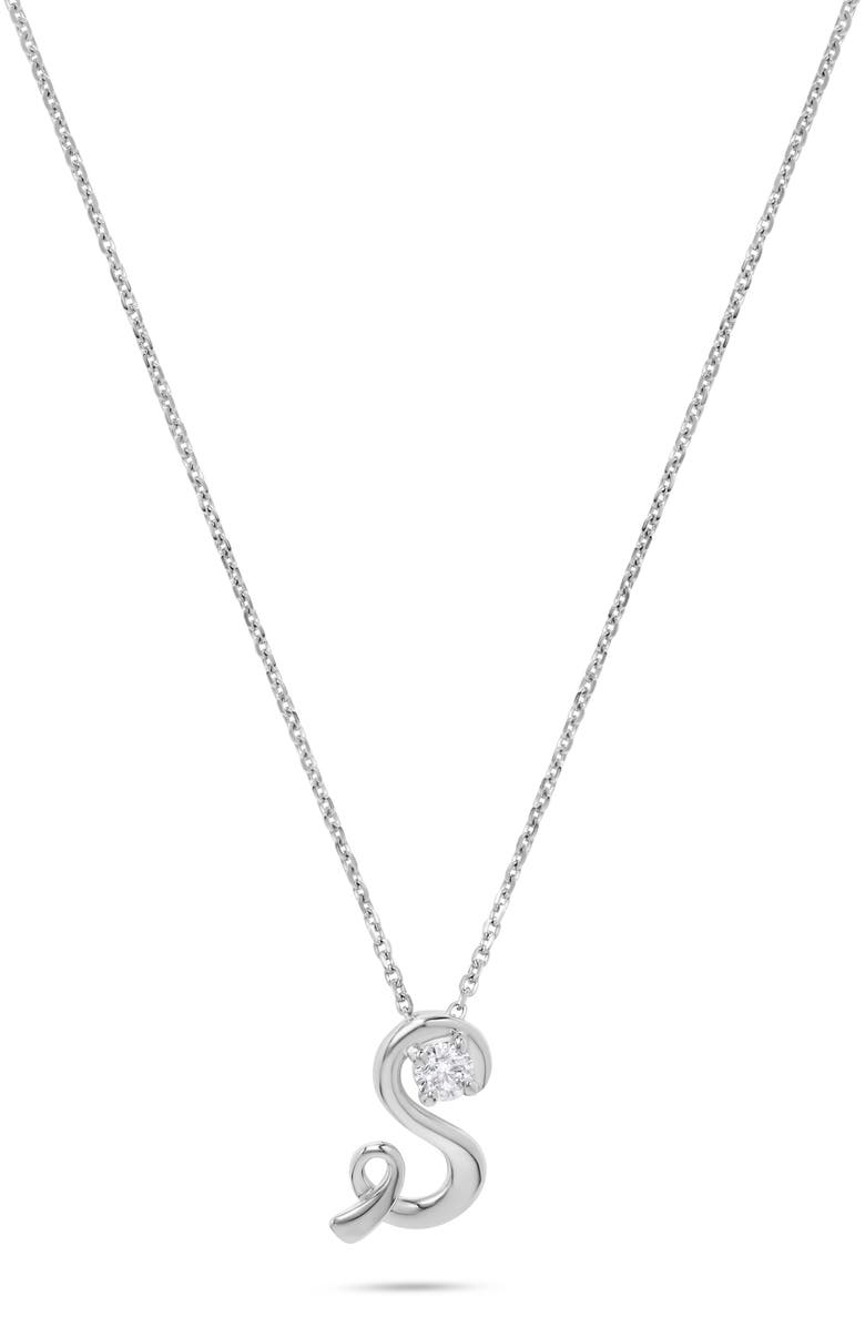H.J. Namdar Diamond Letter S Necklace, Main, color, White Gold