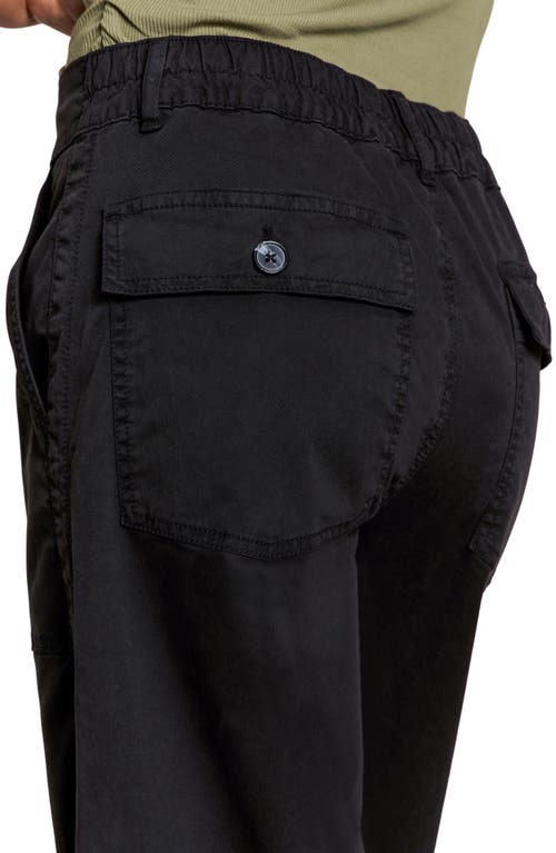 Sanctuary Soft Marine High Waist Wide Leg Crop Cotton Pants In Black