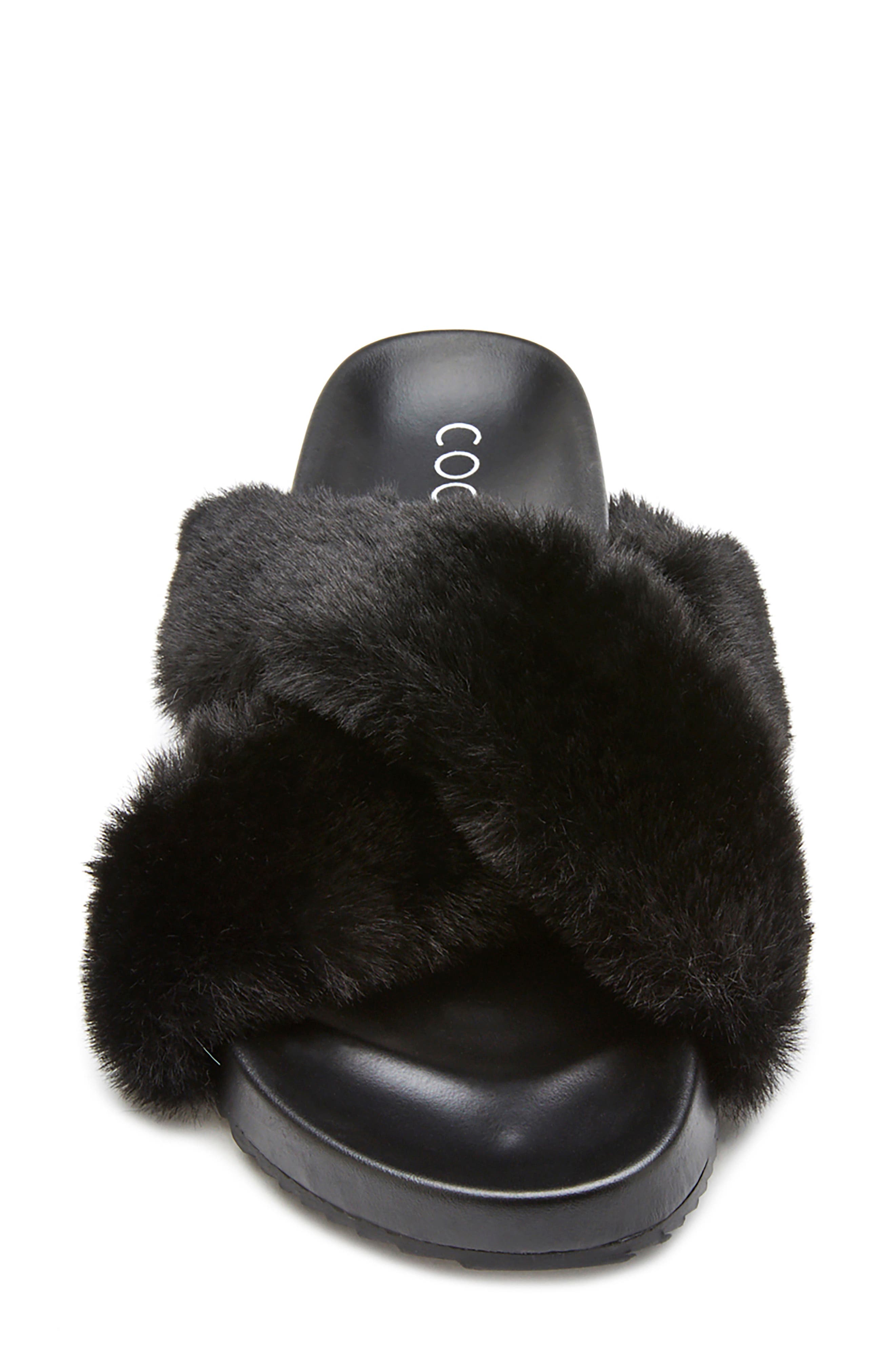 Coconuts by Matisse Seasons Faux Fur Slide Sandal, Alternate, color, 
