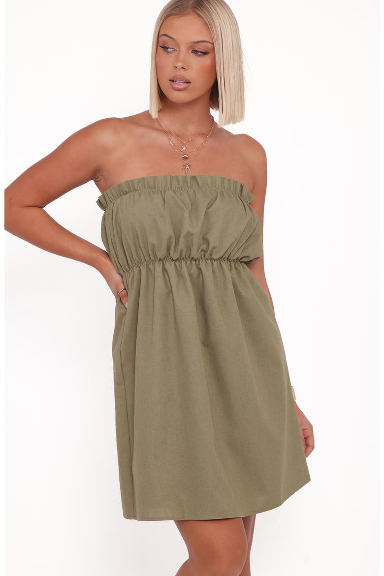 Stratton Strapless Babydoll Dress, Alternate, color, LEAF GREEN