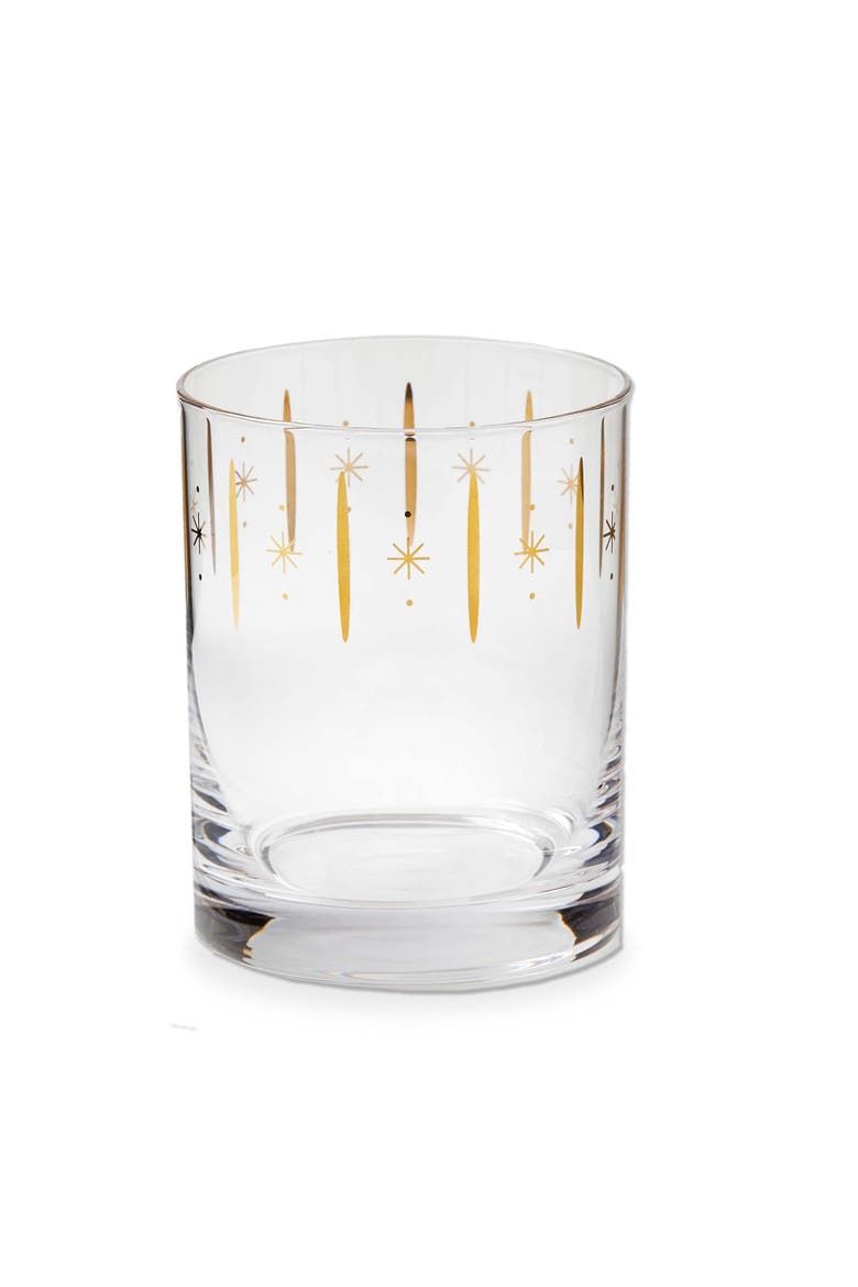 Starlight Double Old Fashioned Glasses Gold Drinkware Set, Main, color, Gold