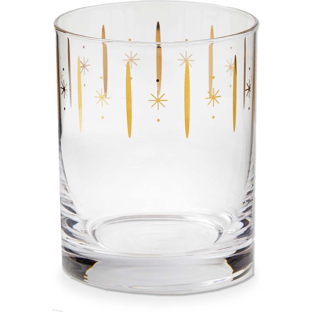 Tag Starlight Double Old Fashioned Glasses Gold Drinkware Set In Transparent