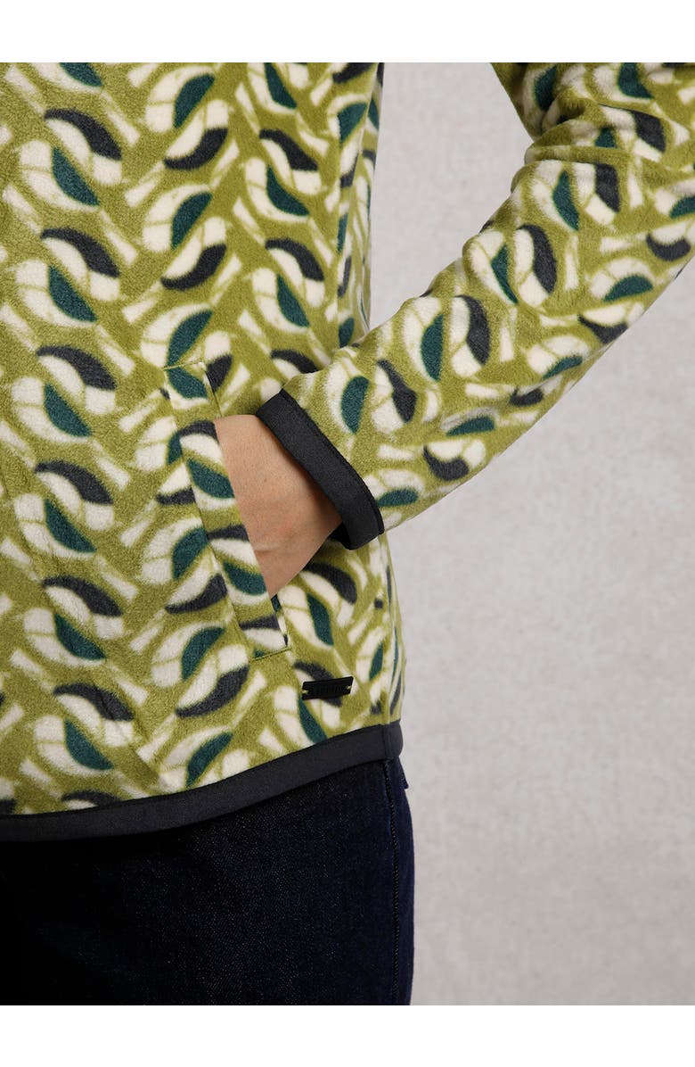 Weird Fish Reena 1/4 Zip Printed Microfleece, Alternate, color, Warm Olive