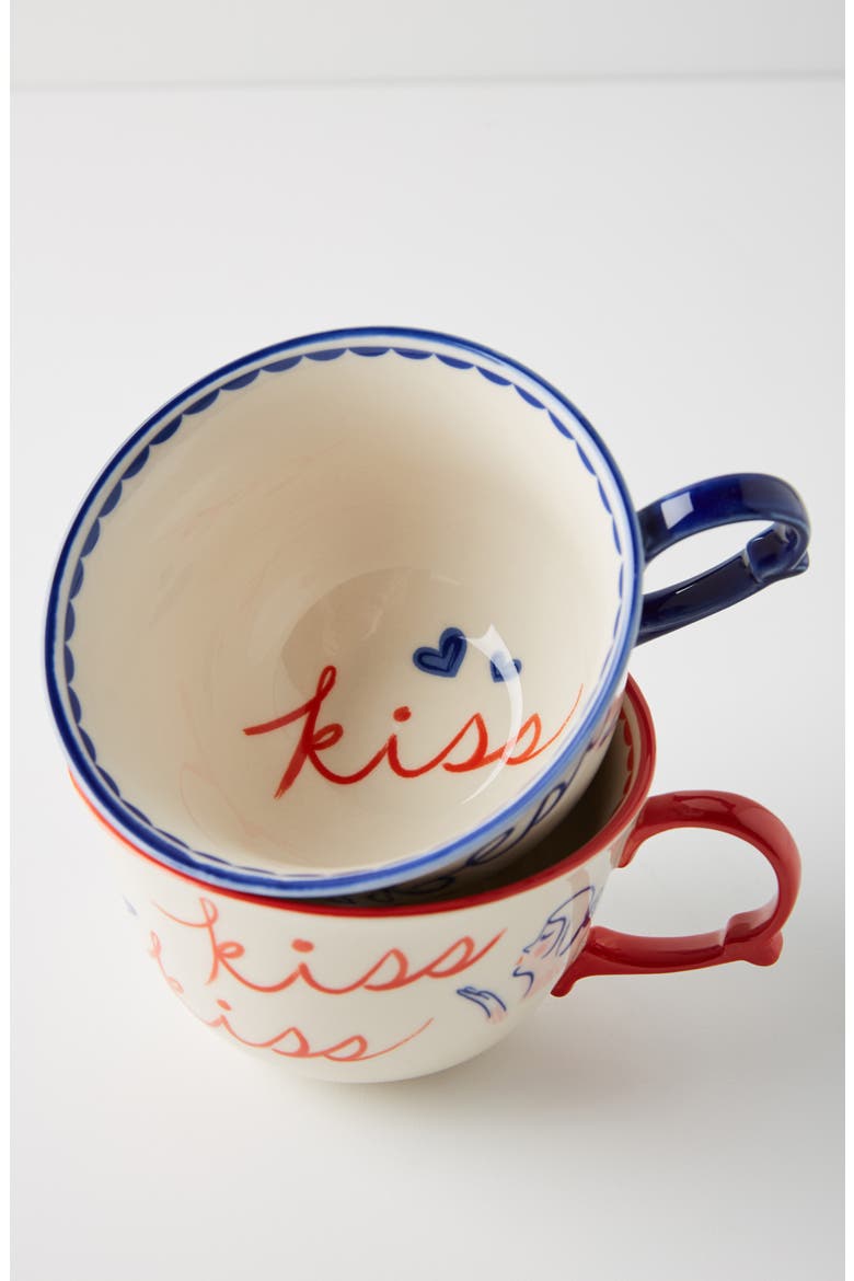 Anthropologie Libby VanderPloeg Set of 2 Mugs, Alternate, color, BLUE COMBO