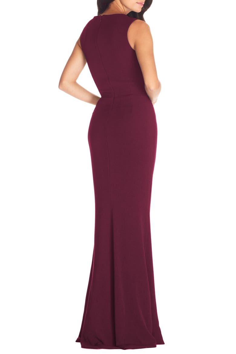 Monroe Side Slit Gown, Alternate, color, BURGUNDY
