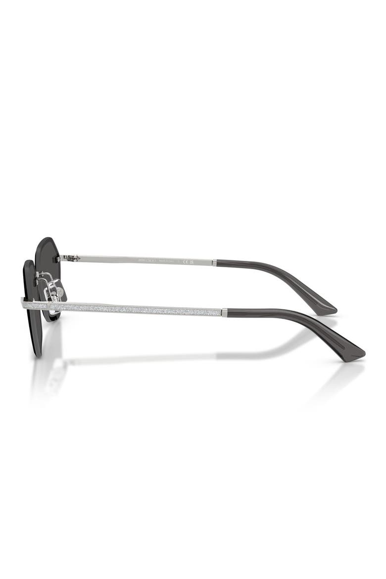 Abby 58mm Irregular Sunglasses, Alternate, color, SILVER / DARK GREY