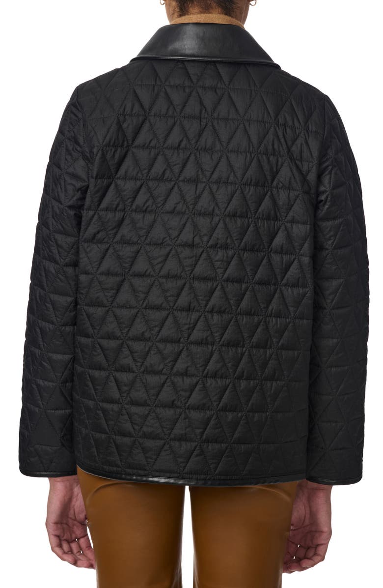 Bernardo Quilted Faux Leather Trim Recycled Nylon Jacket, Alternate, color, 